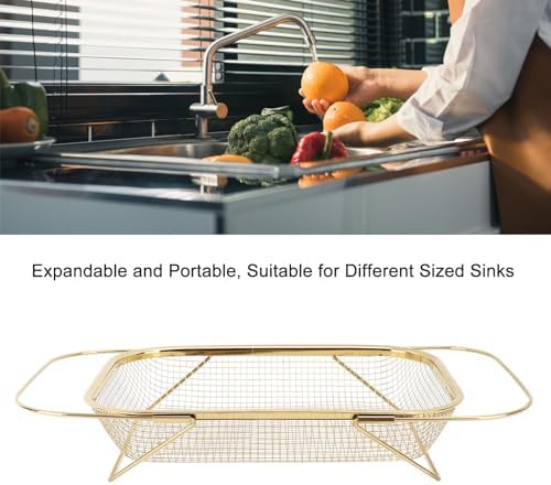 Asixxsix Over The Sink Colander with Handles