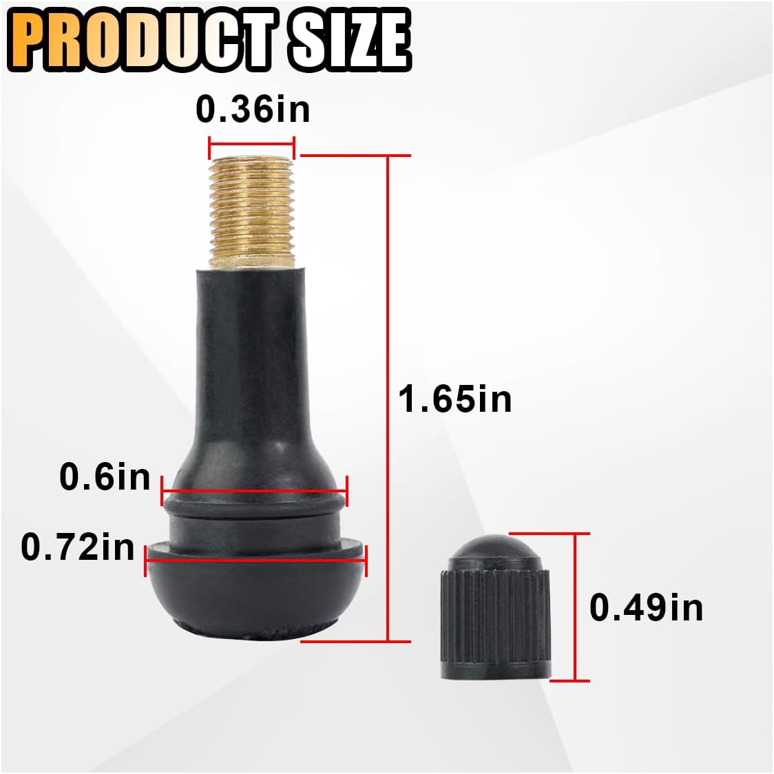 8PCS TR413 Tubeless Valve Stems for 115mm Rim Holes