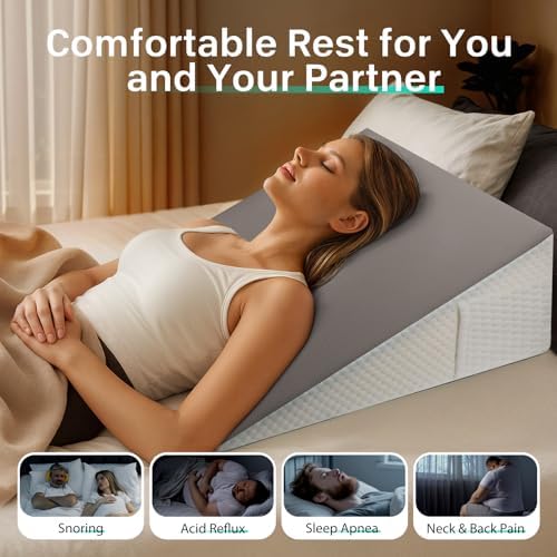 DeerFable Dual Sided Bed Wedge Pillow - Gray 75 Inch 1