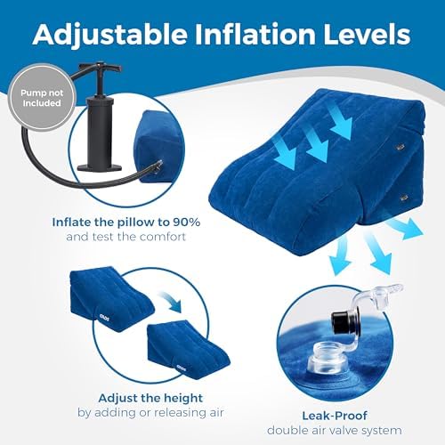 Gads Inflatable Wedge Pillow Set for Leg Elevation and Travel