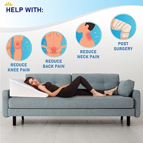 Healthex Bed Wedge Pillow Cooling Memory Foam Removable Cover