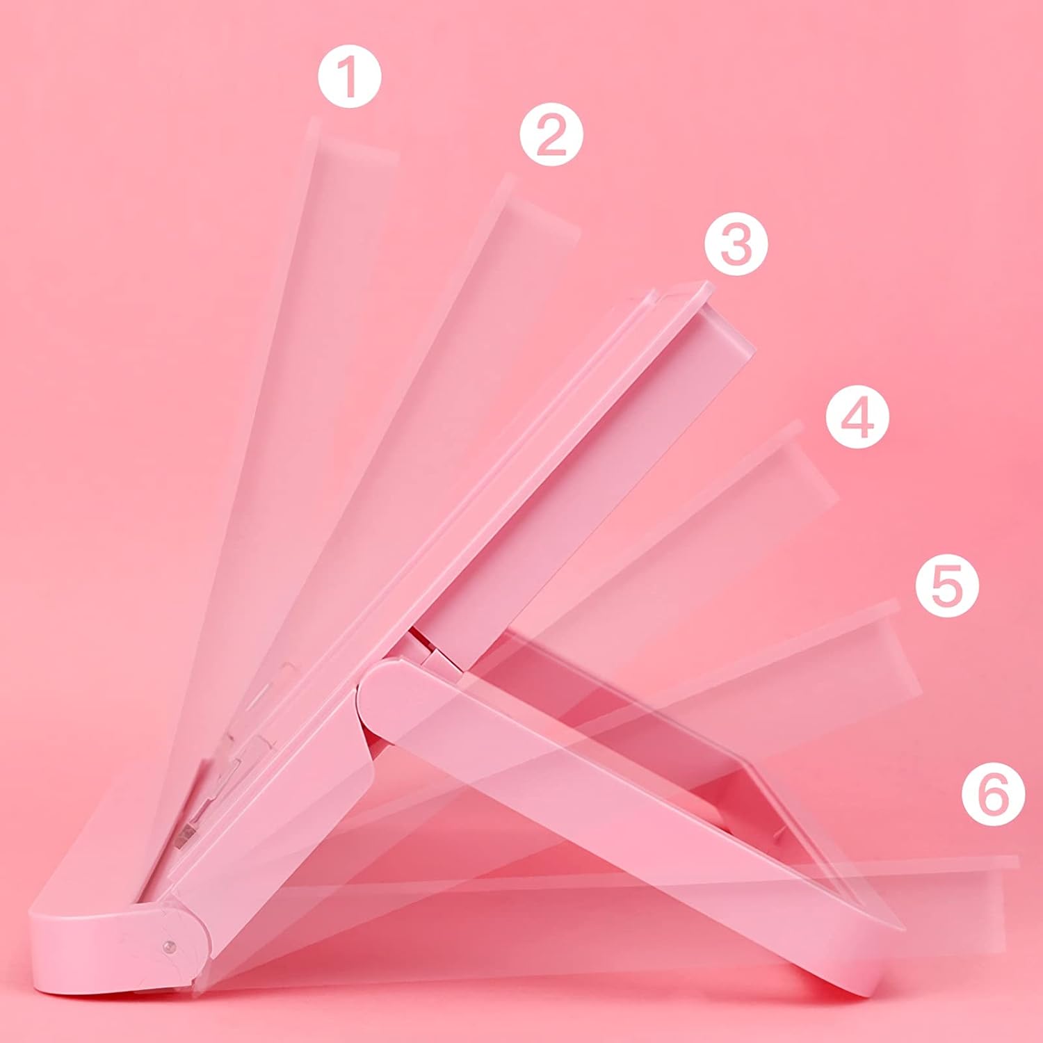 Adjustable Book Stand for Kitchen and Office Reading Pink