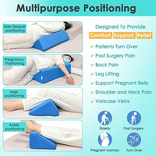 NEPPT Blue Gel Pillow Wedge for Back Pain Relief