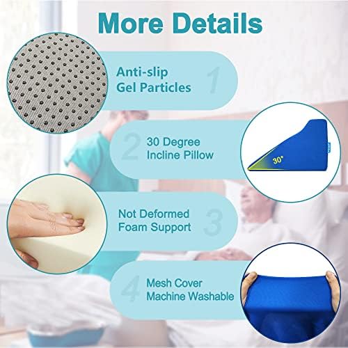AOSSA 34 Wedge Pillow for Sleeping and Pressure Ulcer Prevention
