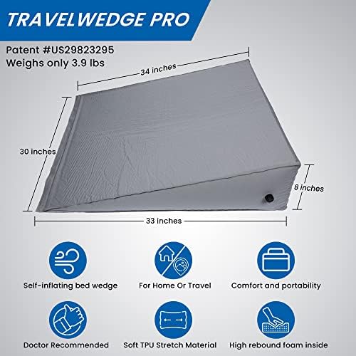 Travelwedge Self-Inflating Bed Wedge Pillow - 30 Inch Checked Bag Version 1