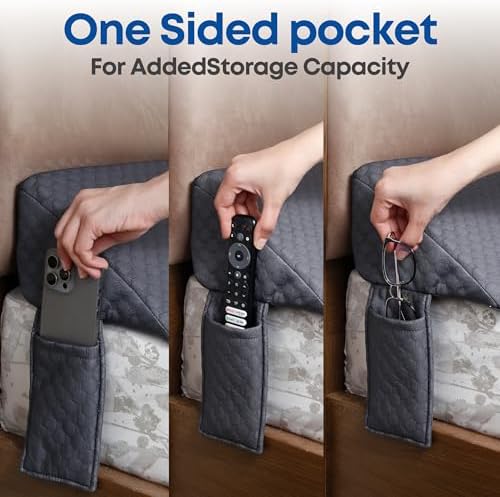 King Bed Wedge Pillow with Side Pocket - Triangle Gap Filler
