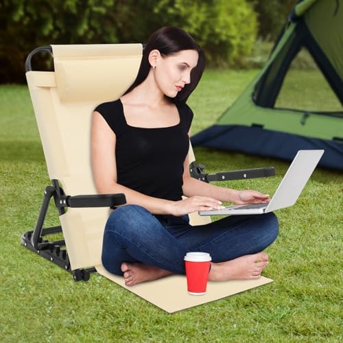 Eapmic Adjustable Lifting Bed Backrest with Armrest and Pillow
