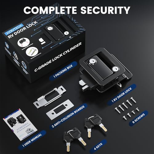 HZRVTECH RV Door Lock Replacement with 4 Keys 1