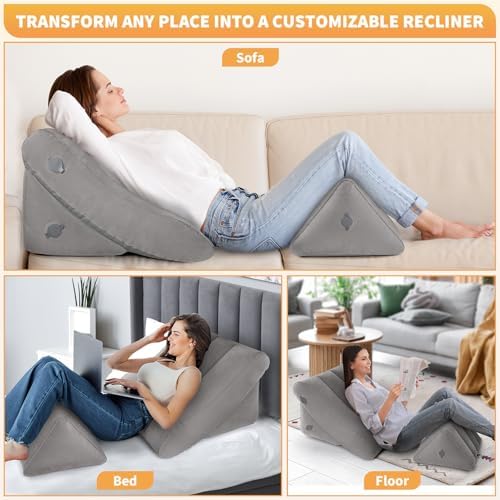 USHMA Inflatable Wedge Pillow Set - Travel Pain Relief