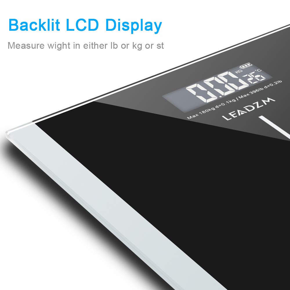 400lb Smart Body Scale with Fat Tracking and Backlit LCD Display 1