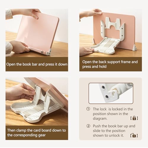 Folding Reading Stand Adjustable Books Holder for Home Office and Travel
