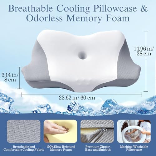 Cervical Pain Relief Pillow for Side Back Stomach Sleepers
