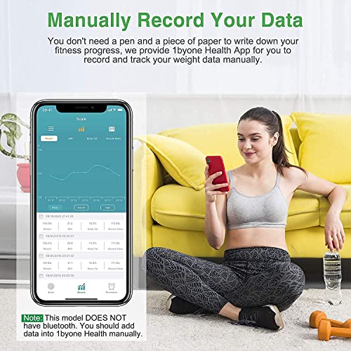 1byone Digital Bath Scale with LED Display 400lbs Midnight Green