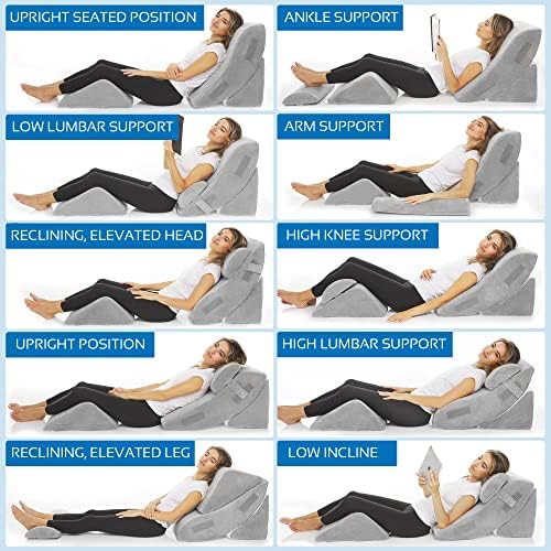 AllSett Health 4 PC Bed Wedge Pillow Set