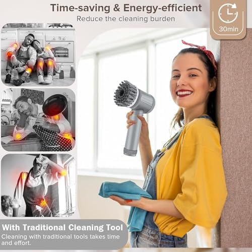 6in1 Electric Spin Scrubber with 6 Brush Heads 1