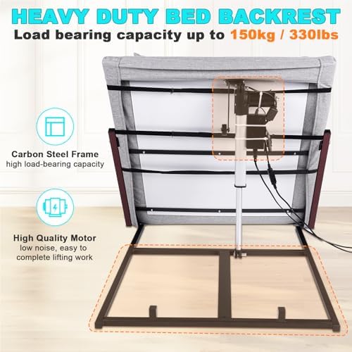 YUCHENGTECH Electric Adjustable Bed Backrest with Foldable Armrest