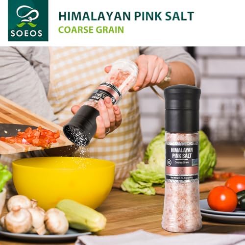 Soeos Himalayan Pink Salt Coarse Grinder Set