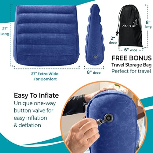 Circa Air Inflatable Triangle Pillow - 27 Extra Wide Travel Wedge