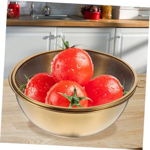 VINTORKY 1 Set Mini Golden Colander with Bowl