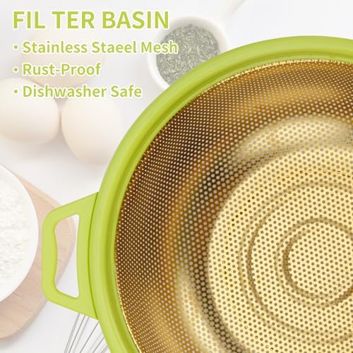 Raings 5Qt Stainless Steel Colander with Handle Dishwasher Safe