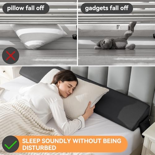 King Bed Wedge Pillow Headboard Gap Filler with Side Pocket 1