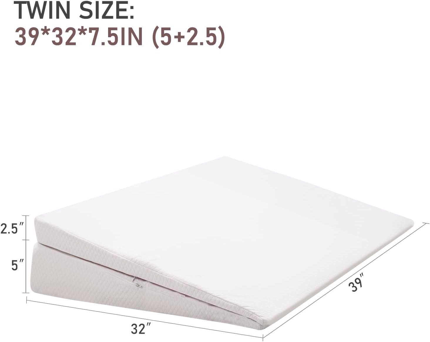 SUNYRISY Adjustable Wedge Mattress Topper for Acid Reflux and Back Pain