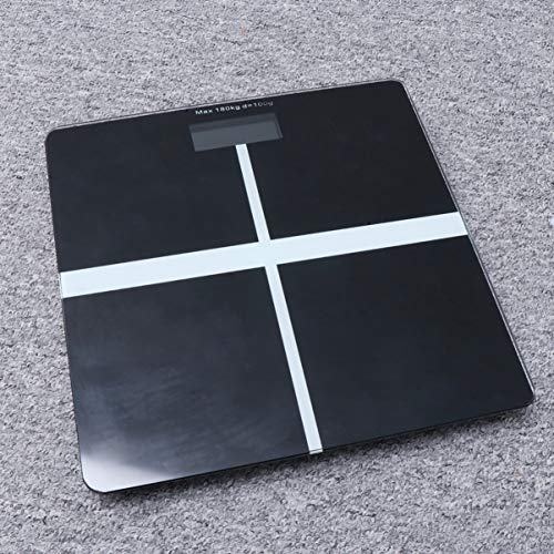 KOMBIUDA Bathroom Scale Glass Electronic 1kg Accuracy Black 1