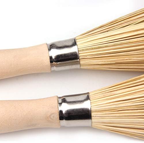 2 Pack Bamboo Wok Brush for Hot Spot Cleaning