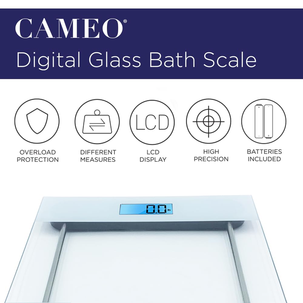 CAMEO Bathroom Scale with Tempered Glass 400lbs