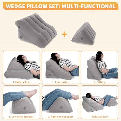 USHMA Inflatable Wedge Pillow Set - Travel Pain Relief