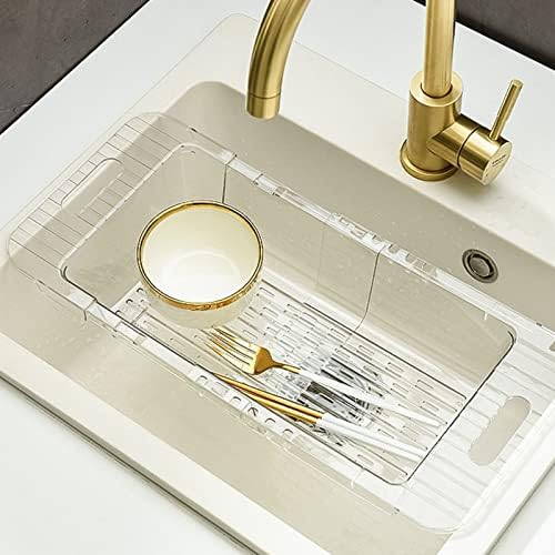 DriKou Kitchen Sink Colander Clear Adjustable Strainer