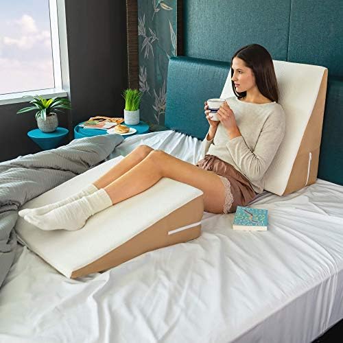 Avana Back Wedge Memory Foam Pillow with Cooling Tencel Cover 8 Inch