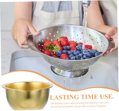 Hoement Stainless Steel Colander with Fine Mesh Drain Basket for Kitchen Use