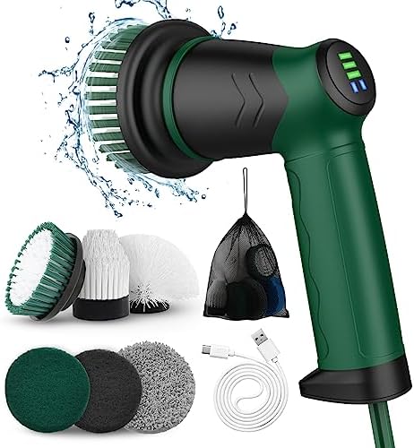 KOOHORO Electric Cleaning Brush Set Dual Speed 7 Brush Heads