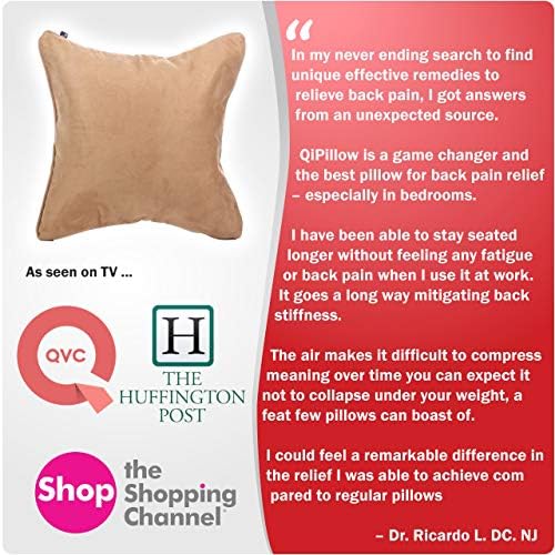 AJUVIA QiPillow - Inflatable Lumbar Support Square Pillow Camel