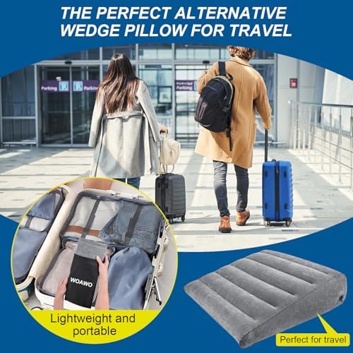 WOAWO Inflatable Wedge Pillow -Portable Travel Under Knee Support