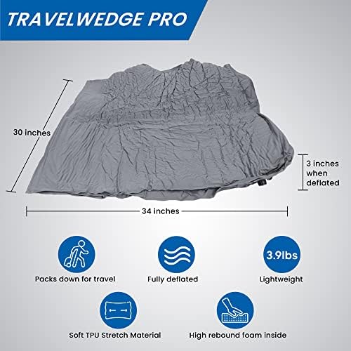 Travelwedge Self-Inflating Bed Wedge Pillow - 30 Inch Checked Bag Version 1