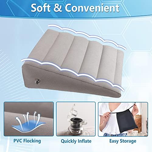 ZNALDP Inflatable Pillow Wedge for Acid Reflux and Travel