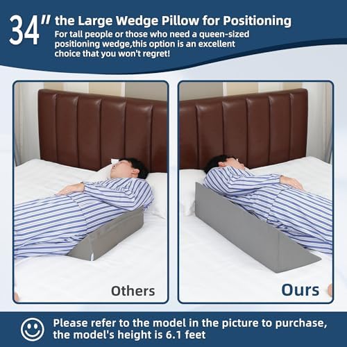 TYYIHUA 34 Wedge Pillow for Side Sleepers