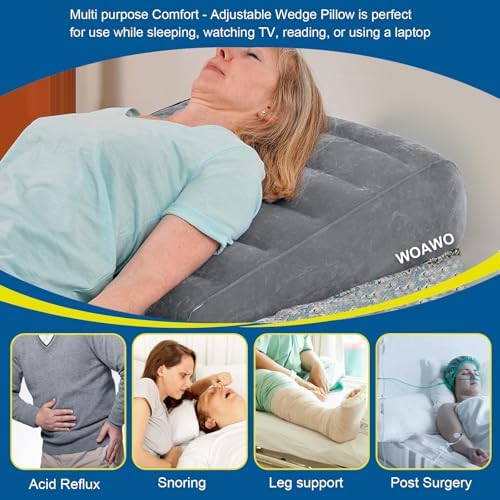 WOAWO Inflatable Wedge Pillow -Portable Travel Under Knee Support