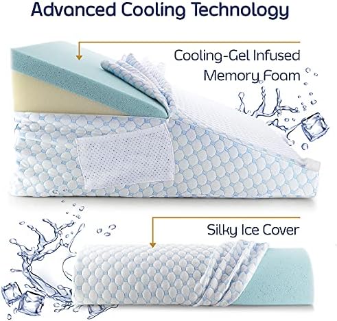 Nestl 12 Inch Cooling Gel Wedge Pillow