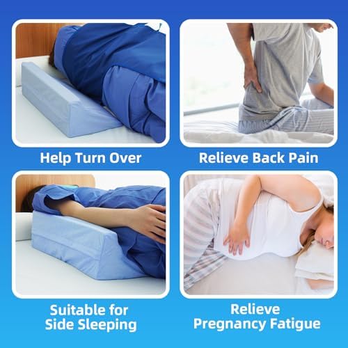 UniHygge Blue Wedge Pillow for Back Support and Side Sleeping