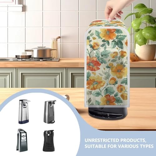 CREAMIC Flower Print Can Opener Cover Dust Proof