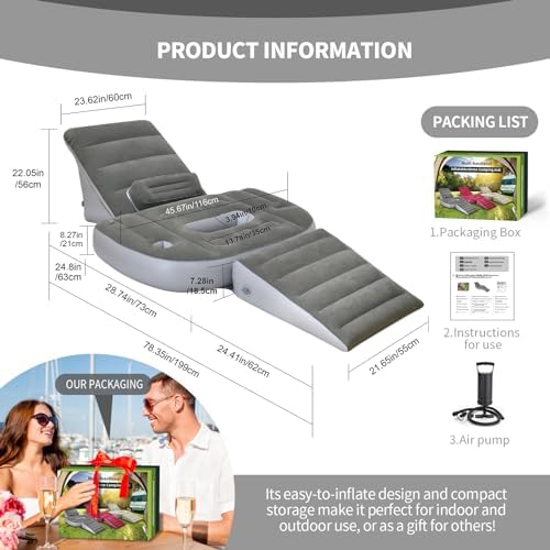 Hantaiwan Inflatable Lounger Sofa 3pc Set for Back and Leg Pain Relief