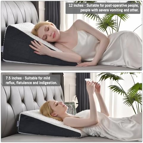 Cosmoluxe 12 Bed Wedge Pillow for Acid Reflux Relief