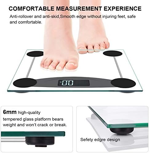Malama Digital Body Weight Scale with LCD Backlit Display 400 lbs Accuracy Black