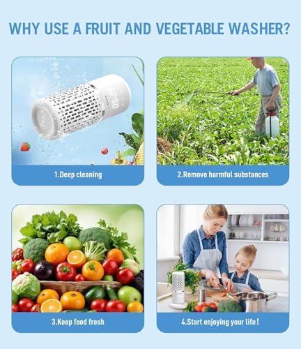 BUUO Fruit and Vegetable Washing Machine with 3160mm2 Reaction Area