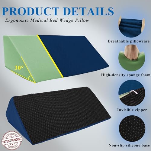Jacobable Bed Wedge Pillow for Side Sleepers