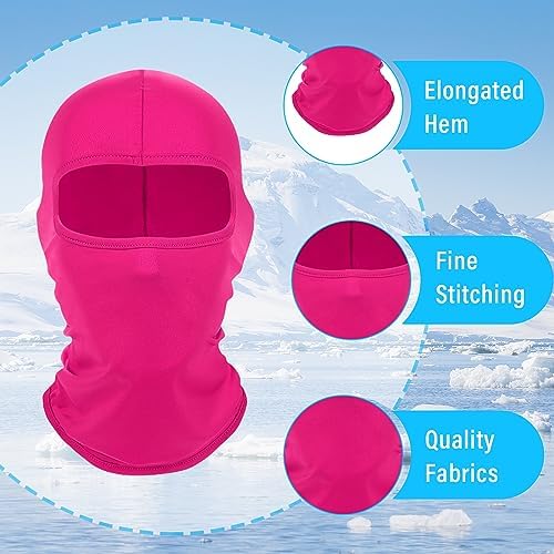 Kewucn Balaclava Ski Mask UV Protection for Men Women Rose Red