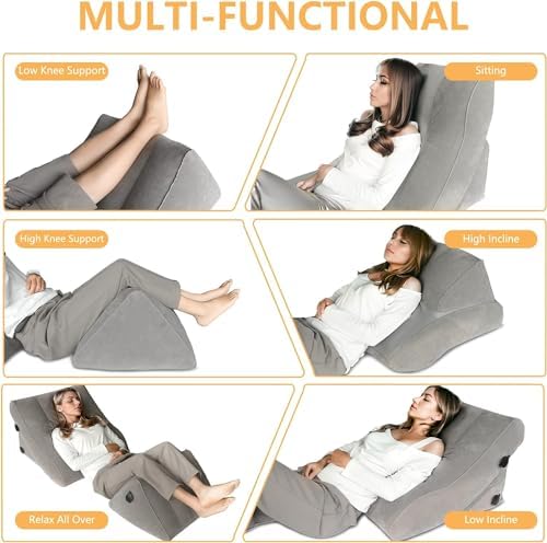 EKEPE Inflatable Wedge Pillow Set for Sleep and Travel